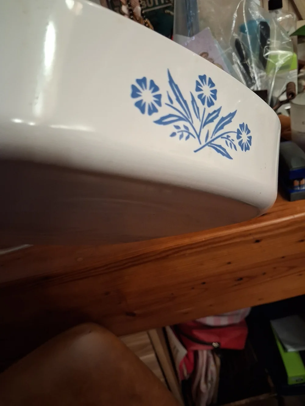 CorningWare Blue Cornflower Covered Casserole - White with Blue Floral